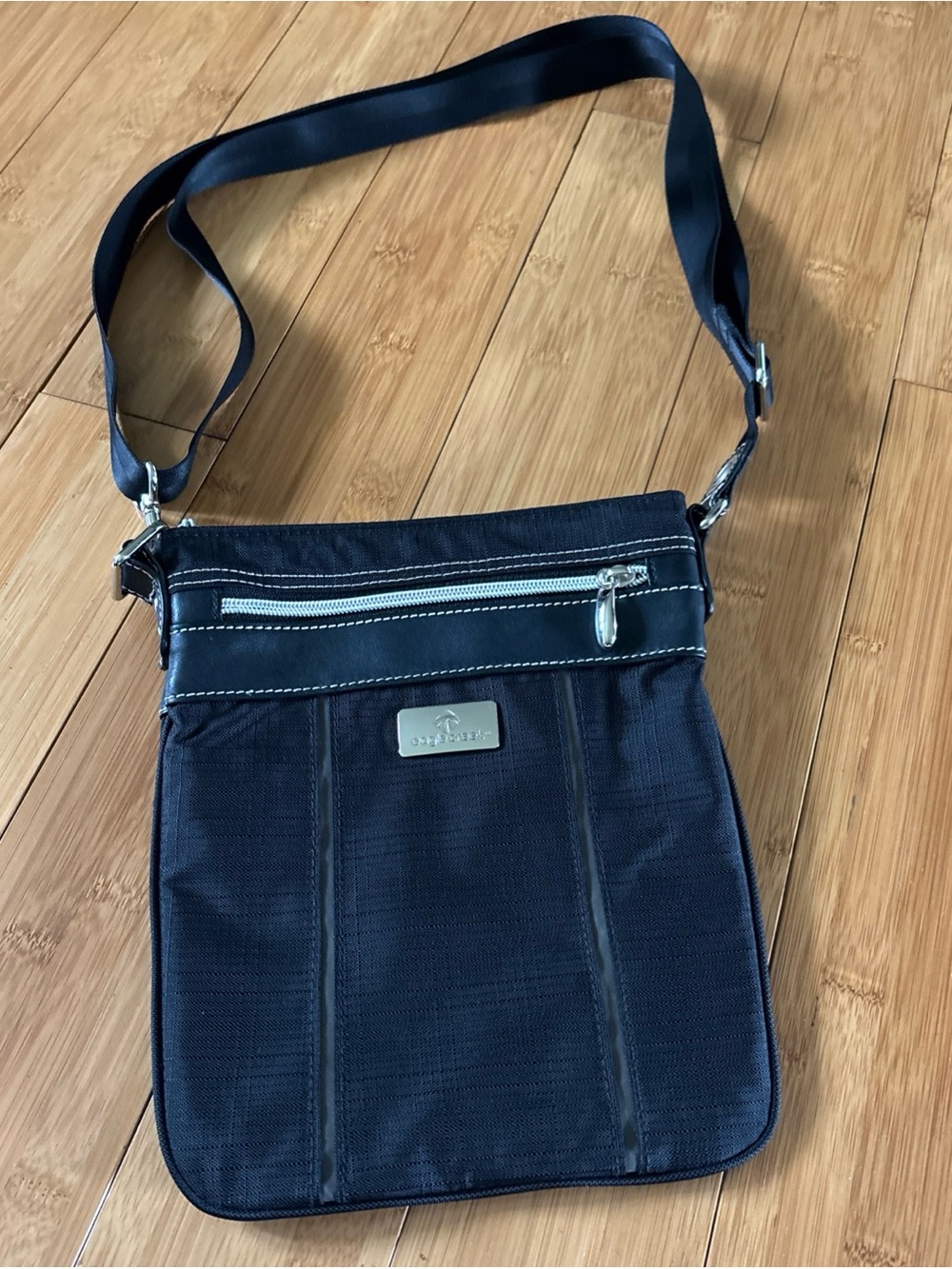 NWOT Compact Black Crossbody Bag with Front Zip Pocket